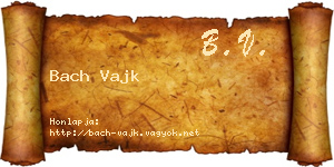 Bach Vajk névjegykártya